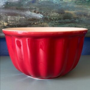 3 Quart Good Good Cook  Vibrant Red Large Ceramic Mixing Bowl